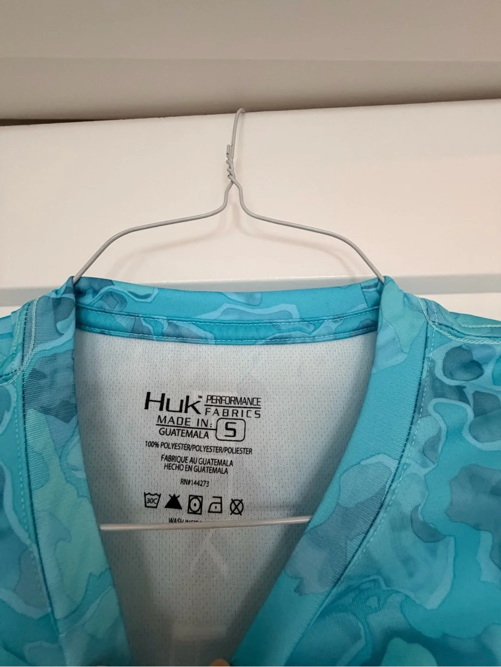 Huk Men's Aqua Camo Short Sleeve Fishing Shirt